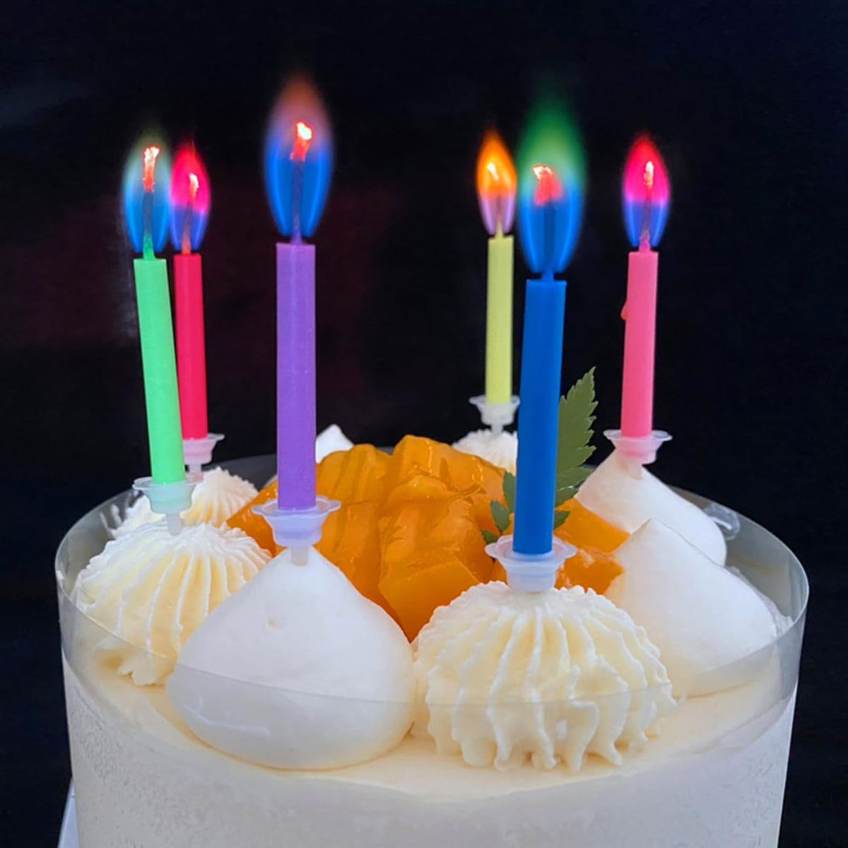 Multicolor Birthday Cake Candles with Holders - Unscented (12 Pack) for Celebrations