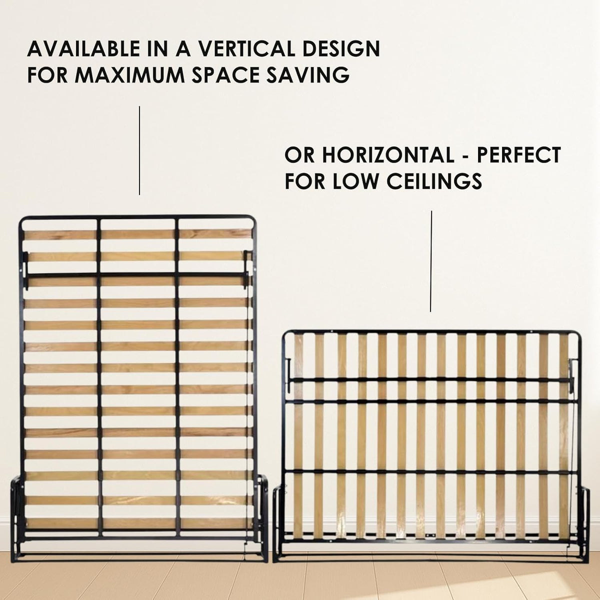 Classic Horizontal Queen Murphy Bed - 60" x 80" Folding Bed