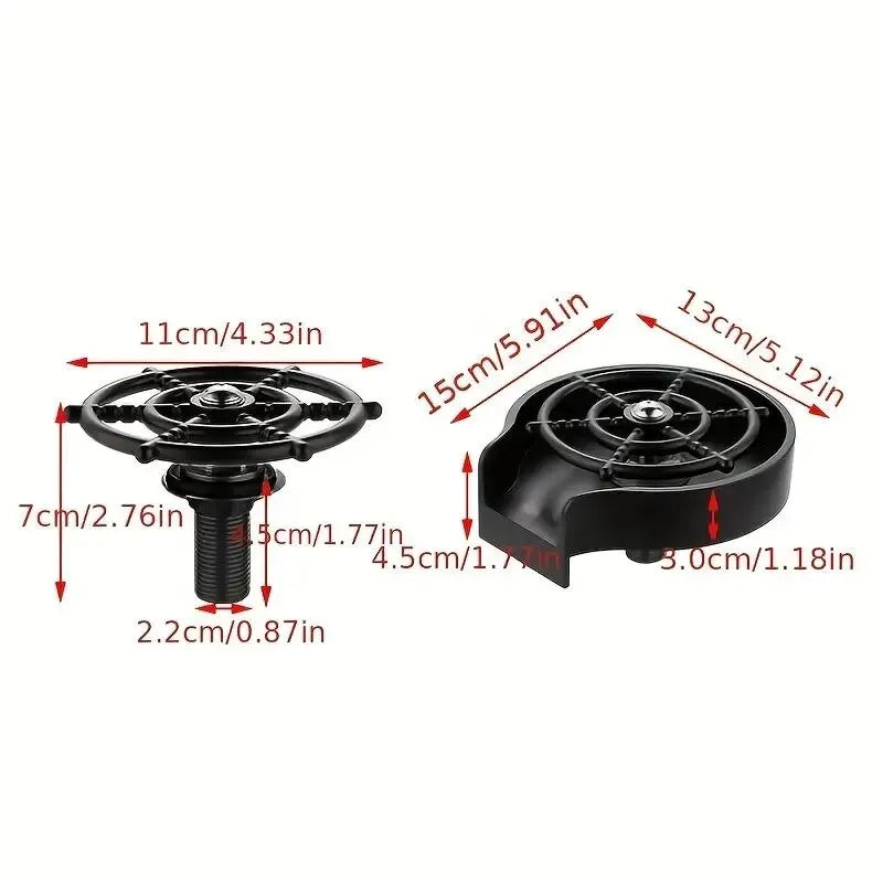Plastic Automatic Cup Washer - High Pressure Glass Cleaner for Kitchen Sink, Ideal for Beer and Milk Tea Cups