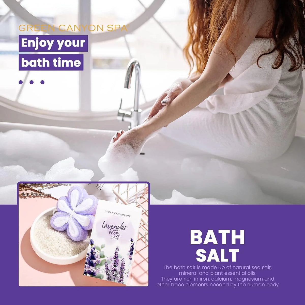 Lavender Spa Gift Set for Women, 11-Piece Luxury Bath Basket Collection - Ideal Relaxation Birthday Gift for Moms and Self-Care Enthusiasts
