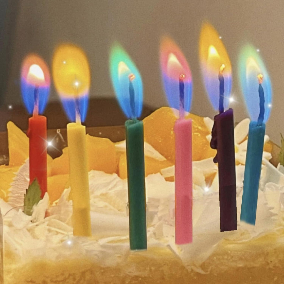 Multicolor Birthday Cake Candles with Holders - Unscented (12 Pack) for Celebrations