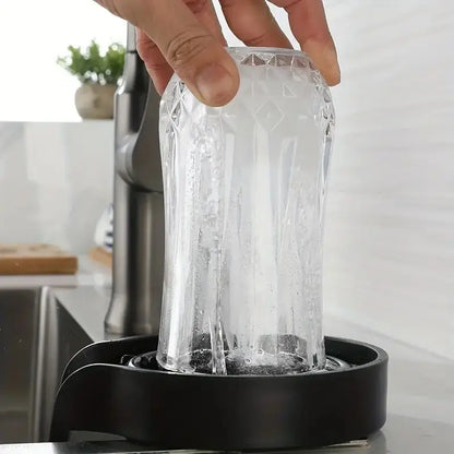 Plastic Automatic Cup Washer - High Pressure Glass Cleaner for Kitchen Sink, Ideal for Beer and Milk Tea Cups