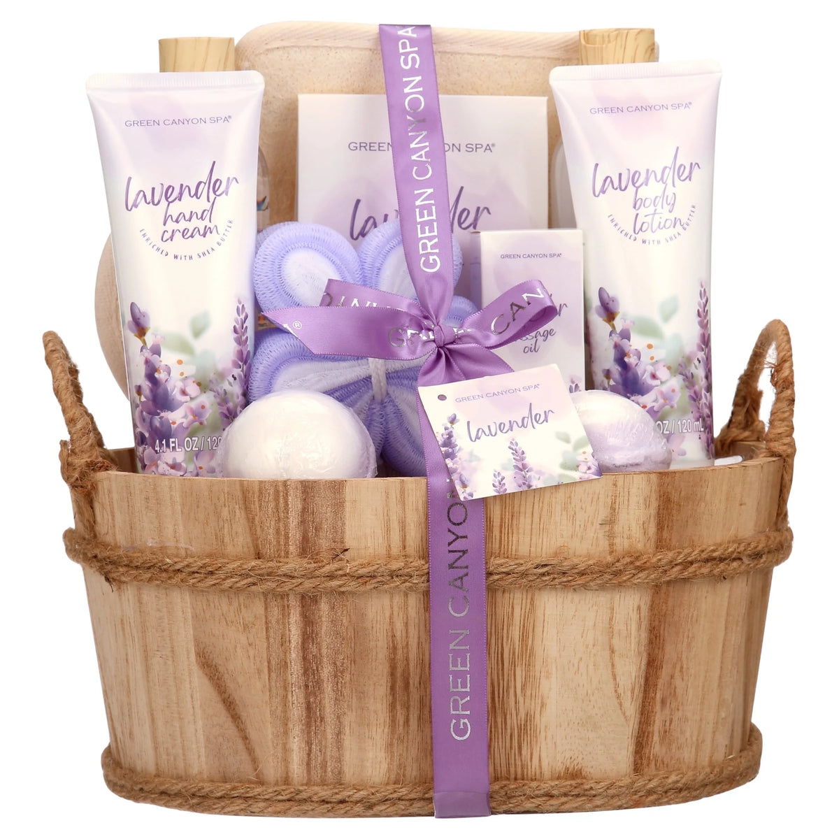 Lavender Spa Gift Set for Women, 11-Piece Luxury Bath Basket Collection - Ideal Relaxation Birthday Gift for Moms and Self-Care Enthusiasts