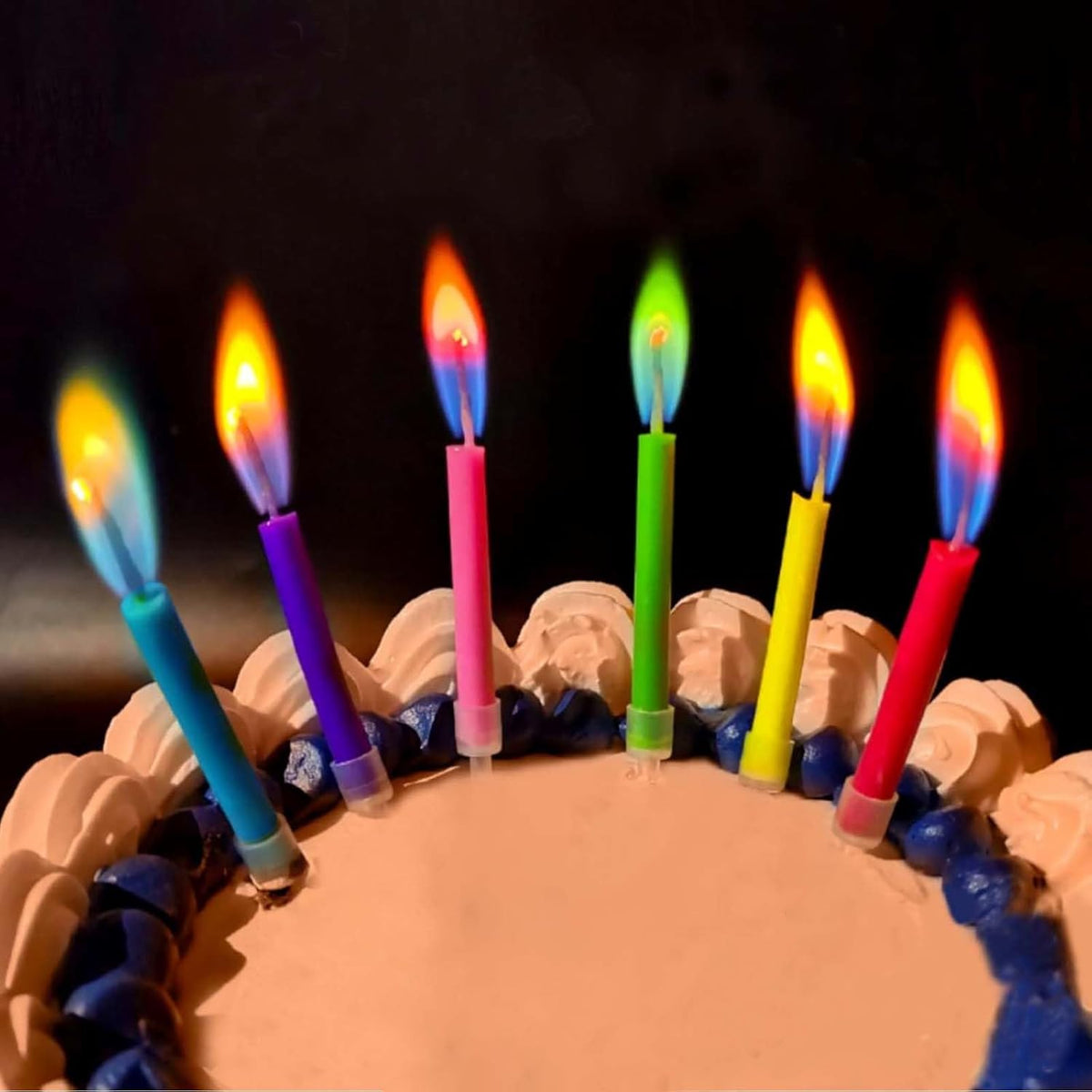 Multicolor Birthday Cake Candles with Holders - Unscented (12 Pack) for Celebrations